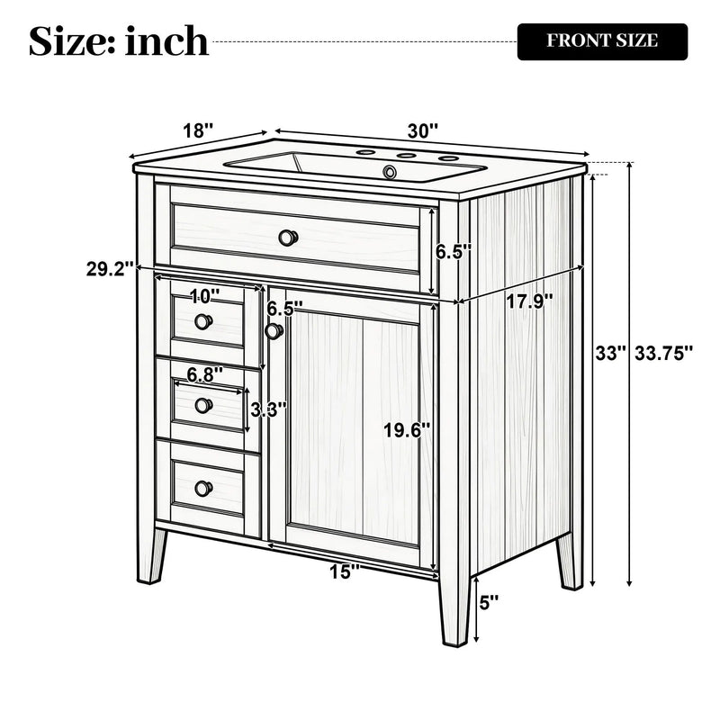 Bathroom Vanity With Sink, Soft Closing Cabinet by HouseOfZazla