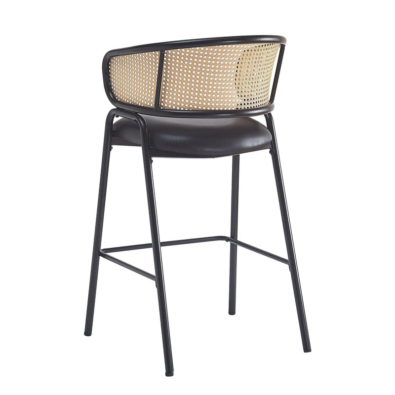 Ethan Indoor Metal Upholstered Barstool Set of 2 by HouseOfZazla