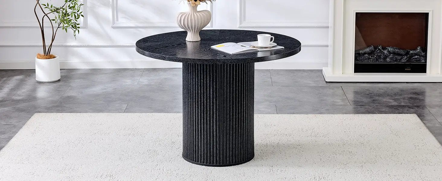 Modern Spliced Circular Dining Table with 42 Inch Diameter by HouseOfZazla
