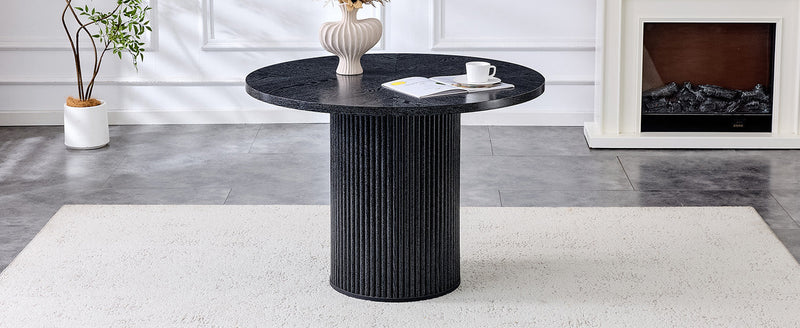 Modern Spliced Circular Dining Table with 42 Inch Diameter by HouseOfZazla