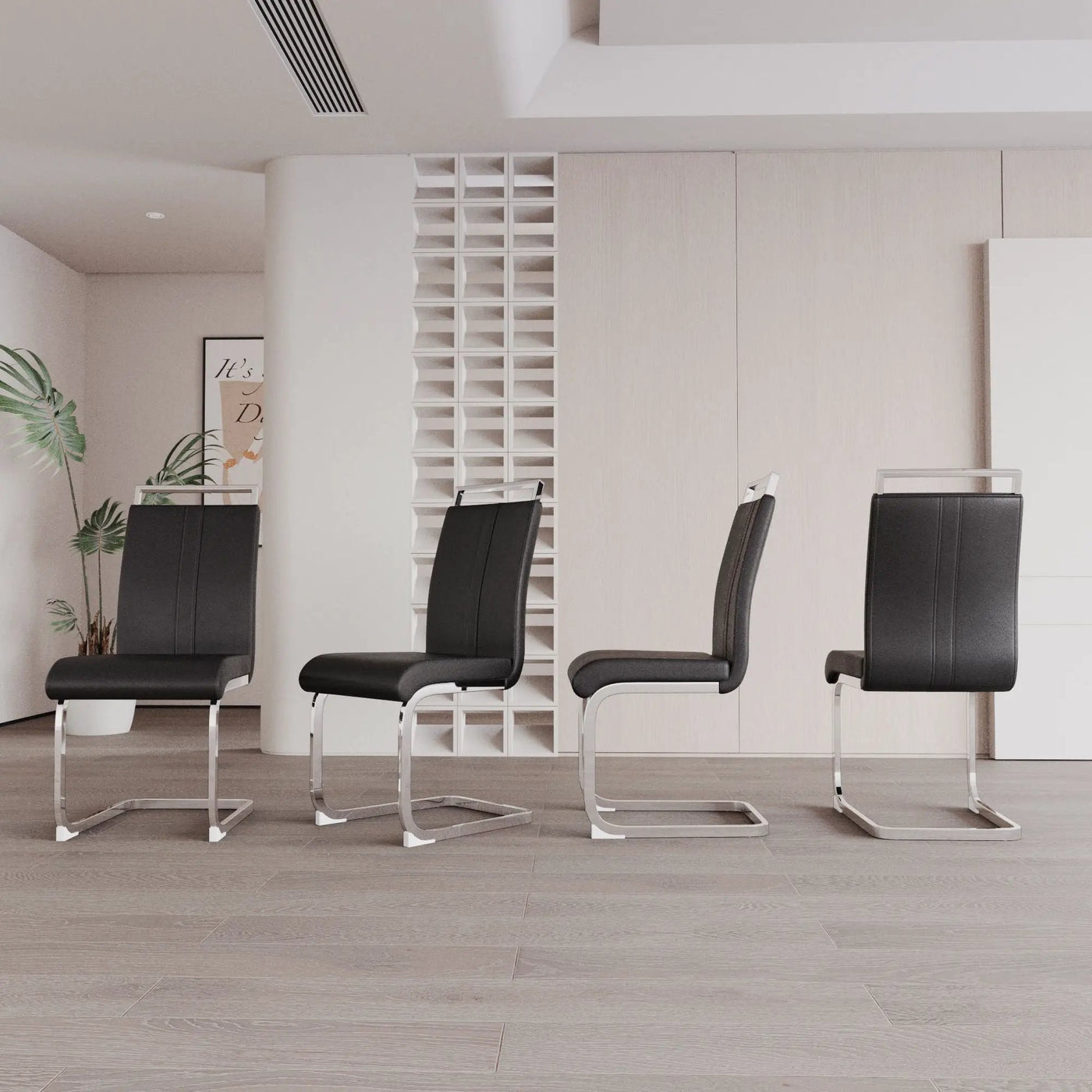 Modern Dining Chairs With Padded Seat, High Back by Unique Piece Furniture