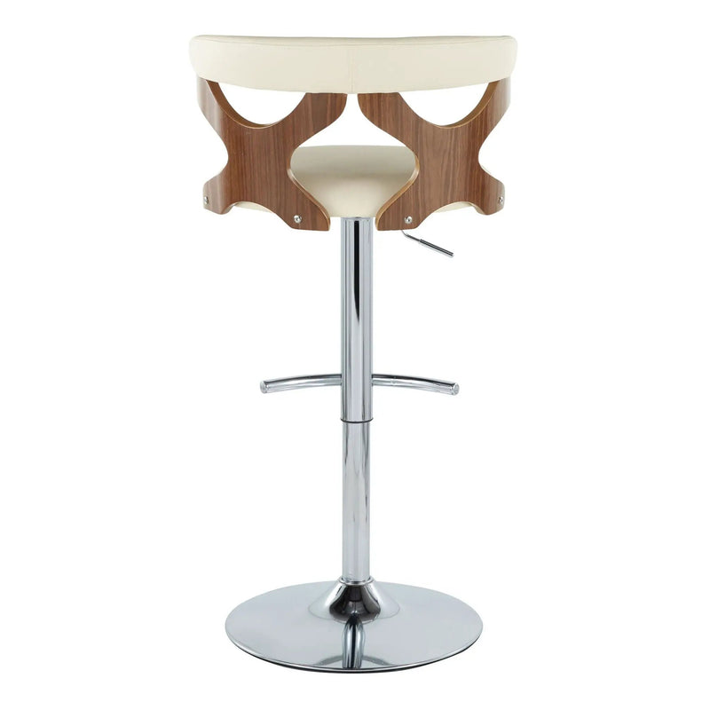 Gardenia - Mid Century Modern Adjustable Barstool With Swivel With Rounded T Footrest (Set of 2) by HouseOfZazla