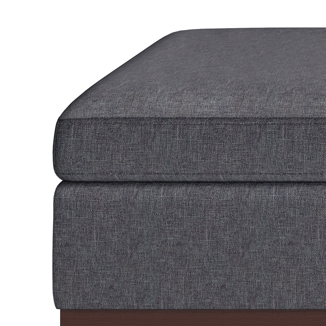 Owen - Square Coffee Table Storage Ottoman - Slate Gray by HouseOfZazla