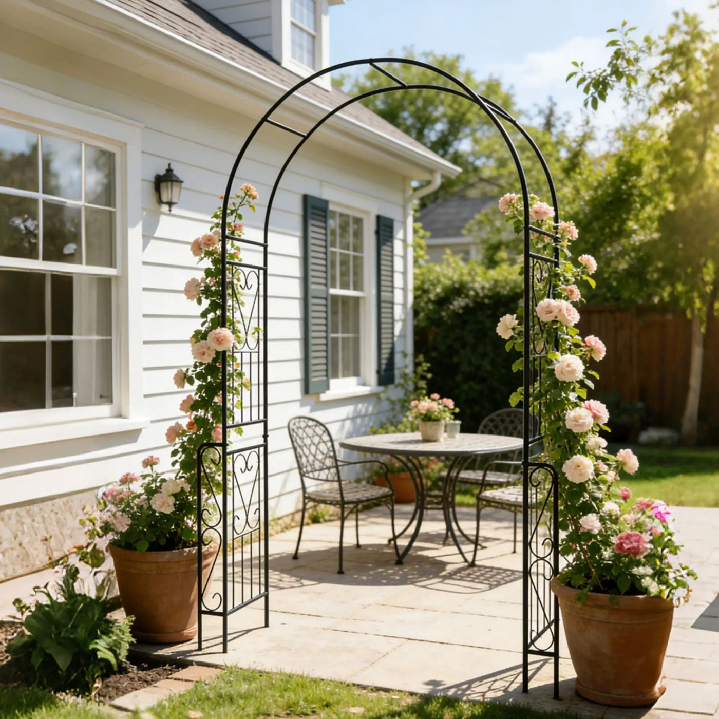 Metal Garden Arch Garden Arbor Trellis Climbing Plants Support Rose Arch Outdoor Arch by Unique Piece Furniture