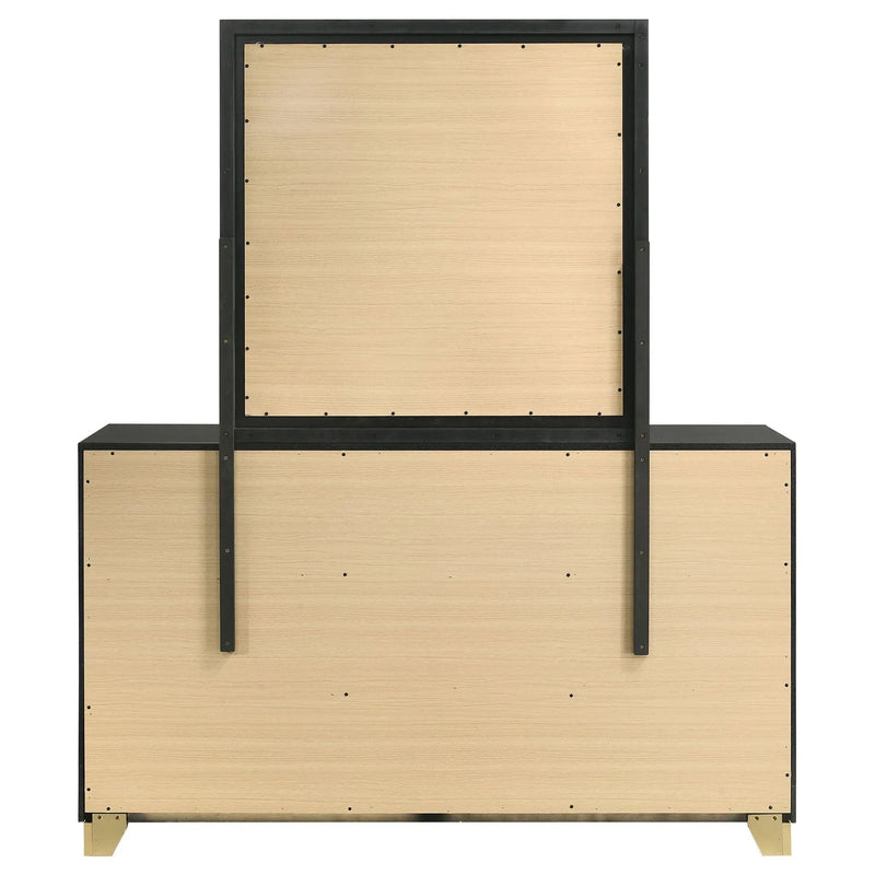 Caraway 6-drawer Dresser with Mirror Black by Unique Piece Furniture