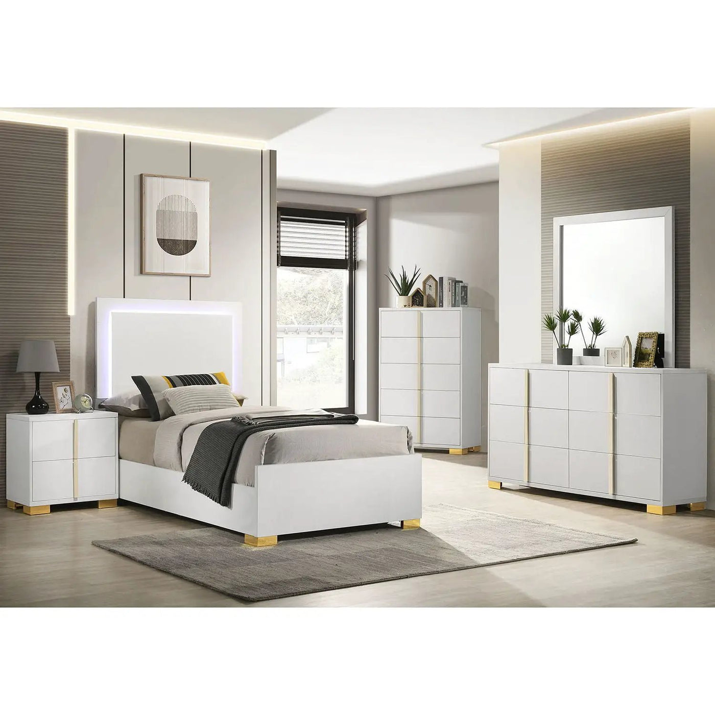 Jeremiah - LED Panel Bed With Touch Controlled Lighting by HouseOfZazla