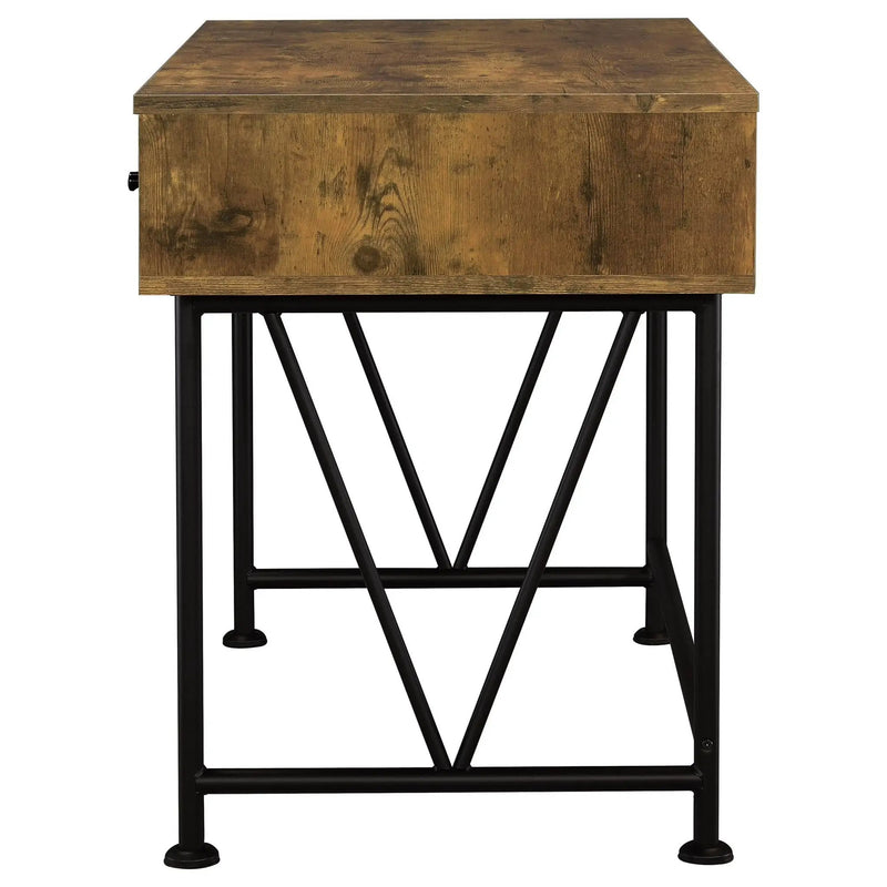 Analiese 2-piece Computer Desk Bookcase Set Rustic Nutmeg by Unique Piece Furniture