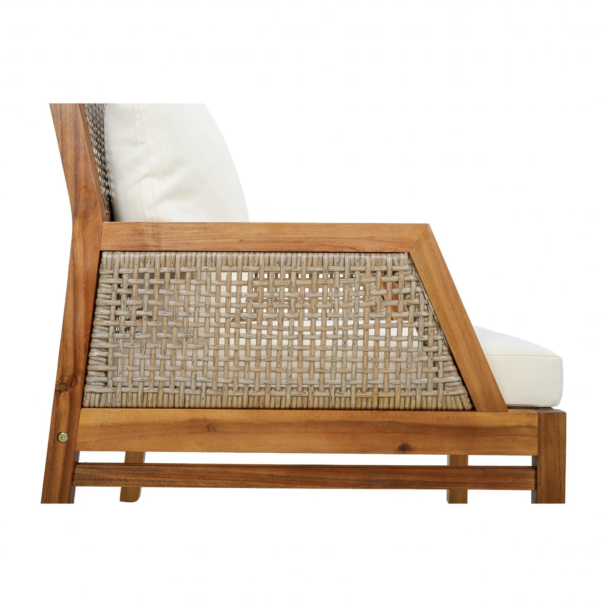 Acacia Wood Patio Furniture Club Chair with Outdoor Wicker by HouseOfZazla