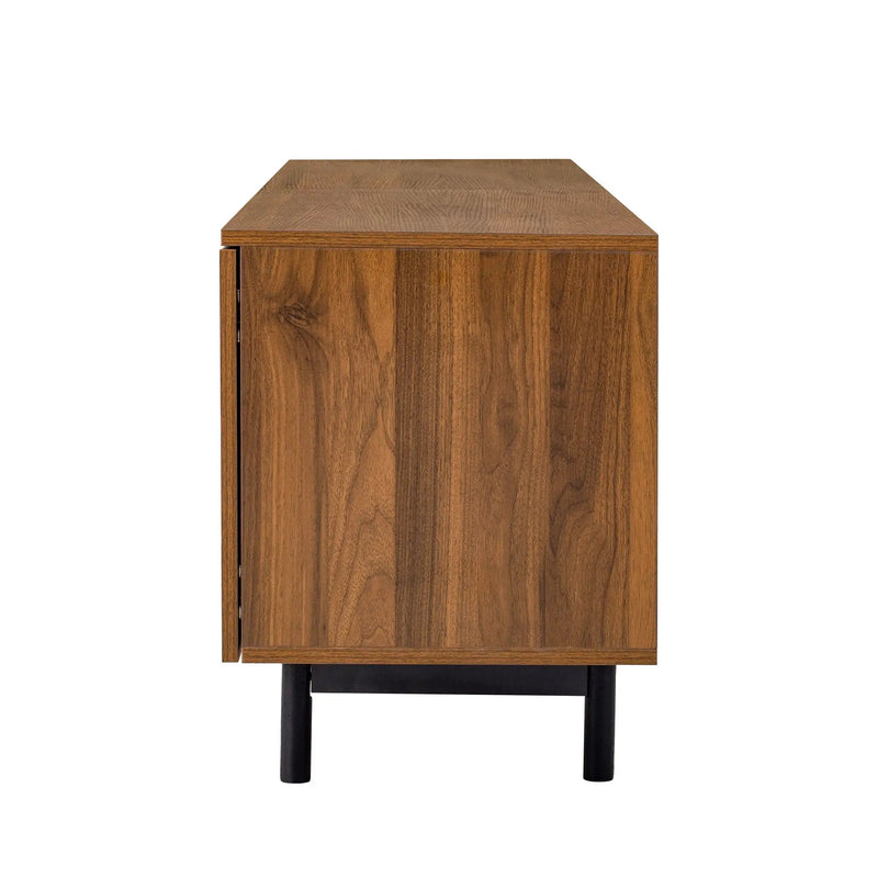 78" TV Stand For TVs Up To 85" Entertainment Center With Deep Drawers & Cable Management, Soft Closing Hinges - Walnut by HouseOfZazla