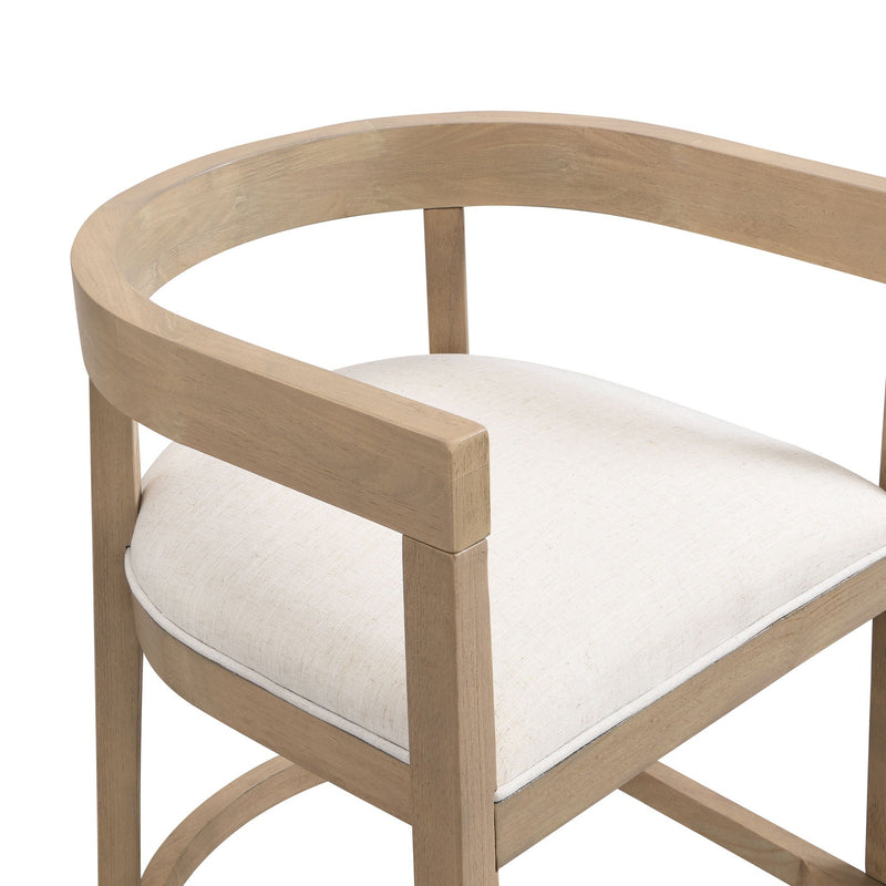 Modern Rubberwood Counter Stool Set With Upholstered Seats