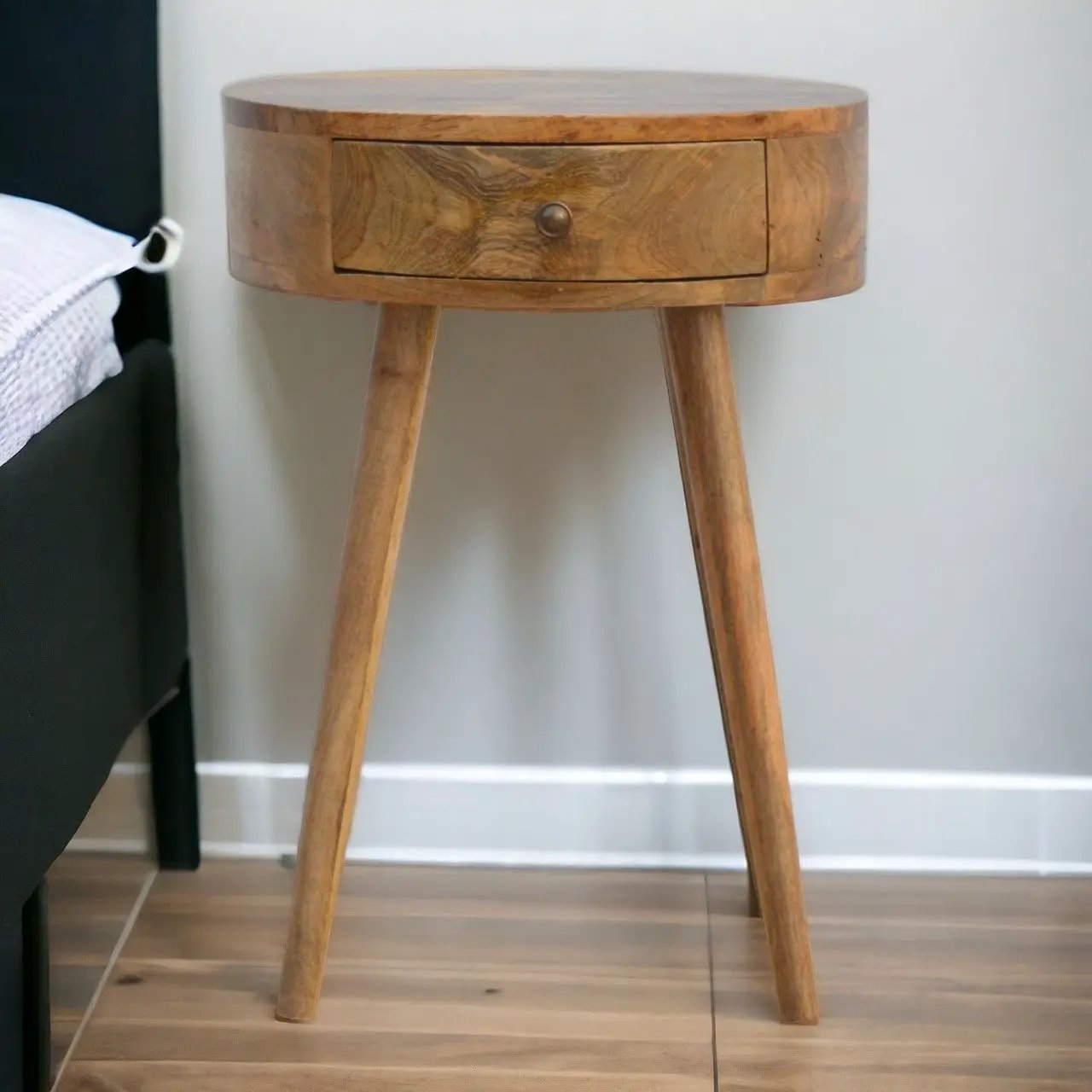 Nordic Chestnut Circular Nightstand by Unique Piece Furniture