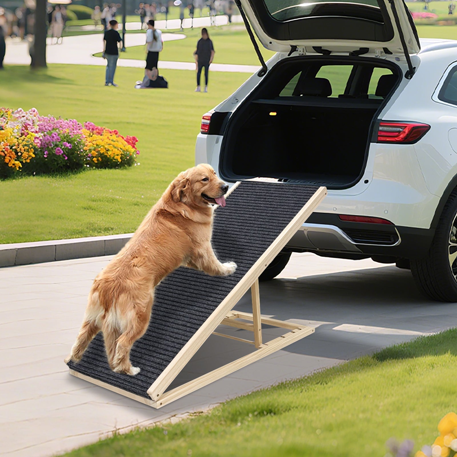 Upgraded Dog Ramp for Bed with Extra Wide Traction and Foldable Design by HouseOfZazla