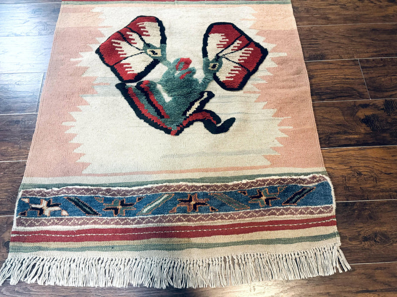 Turkish Kilim Rug 2.5 x 4.7, Flatweave Bohemian Blanket Rug, Wall Hanging Tapestry Rug by Jewel Rugs