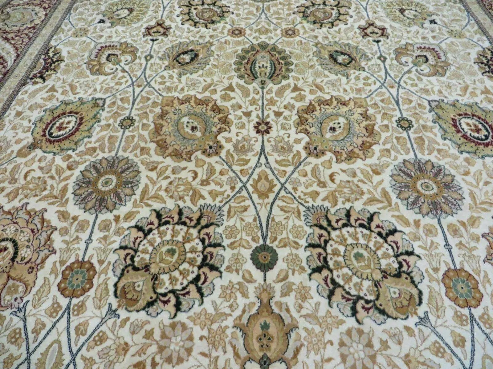 9' X 12' Vintage Handmade Wool Rug Pakistani Floral Design Nice Vegetable Dye by Jewel Rugs