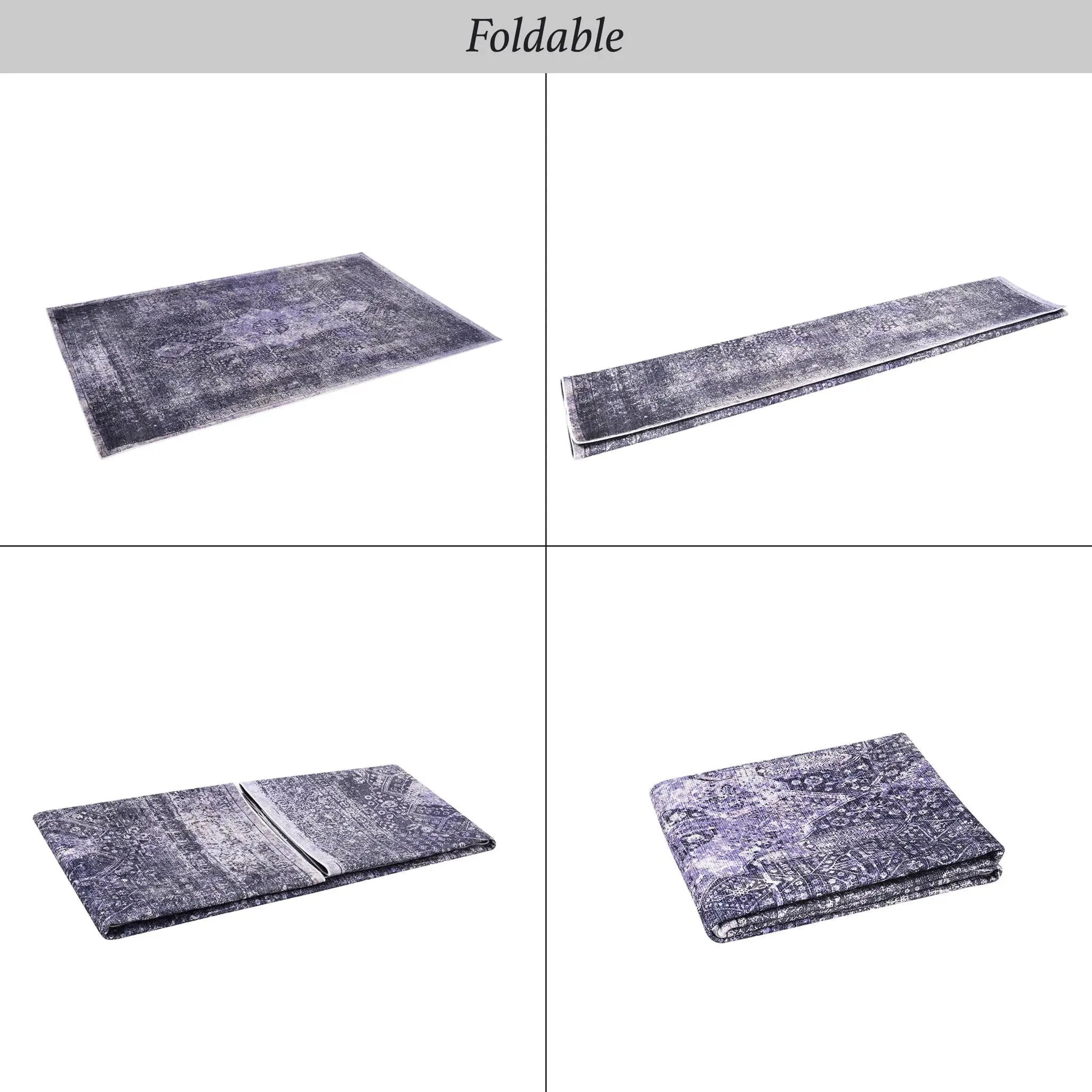 Maval - 8' X 10' Washable Area Rug - Anthracite by HouseOfZazla