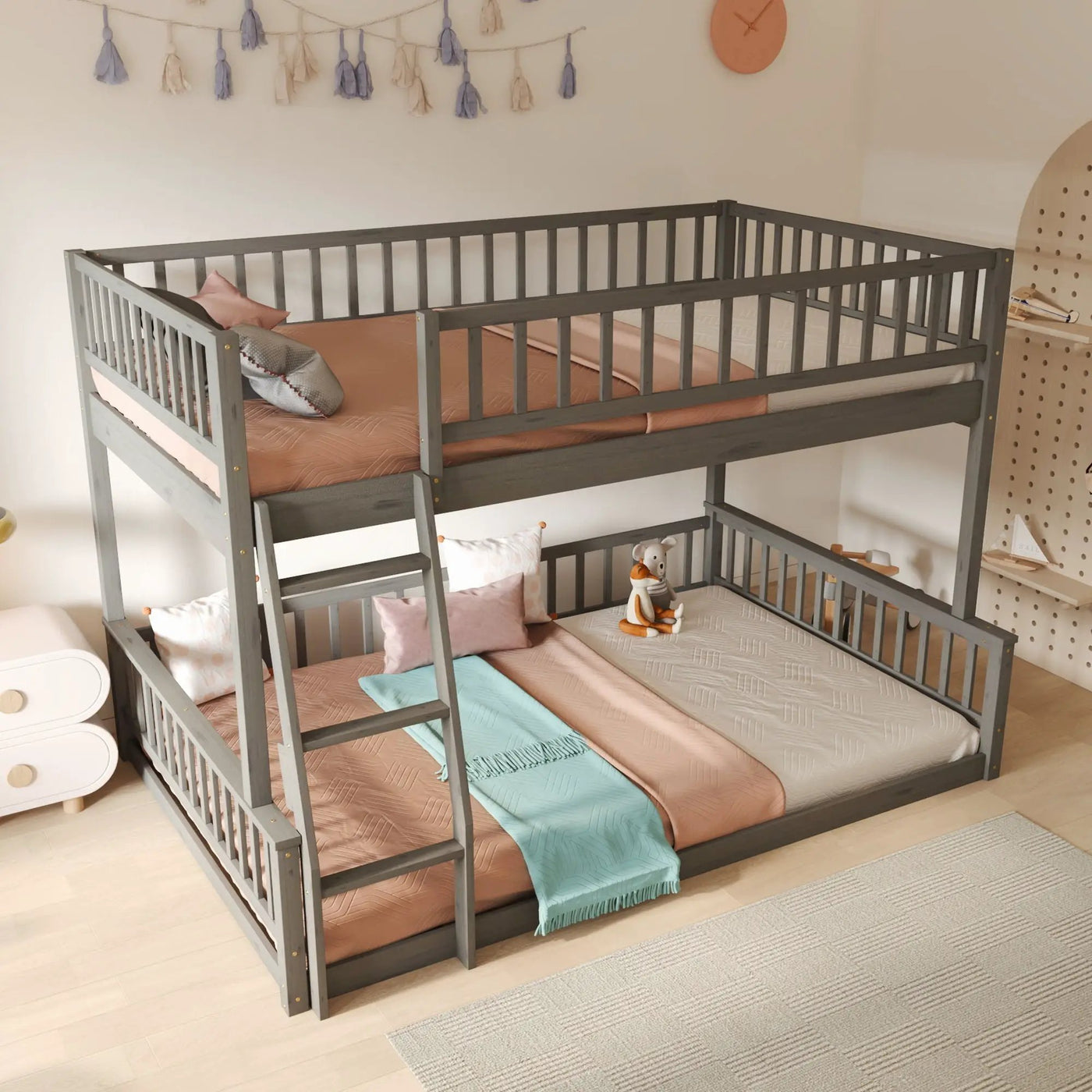 Bunk Bed With Ladder And Guardrails by HouseOfZazla