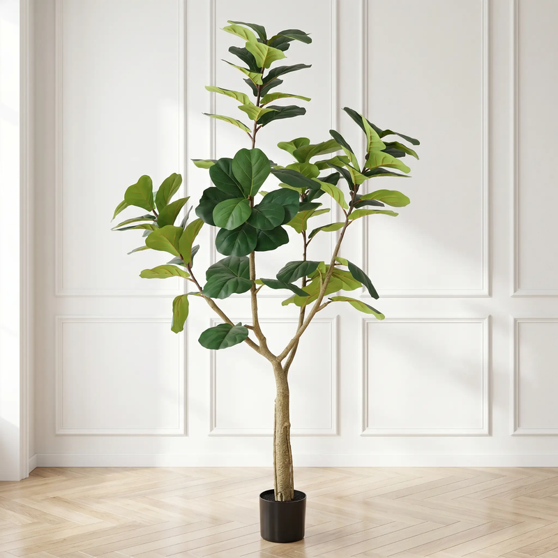 6FT Artificial Fiddle Leaf Fig Tree, Realistic Faux Potted Plant by HouseOfZazla