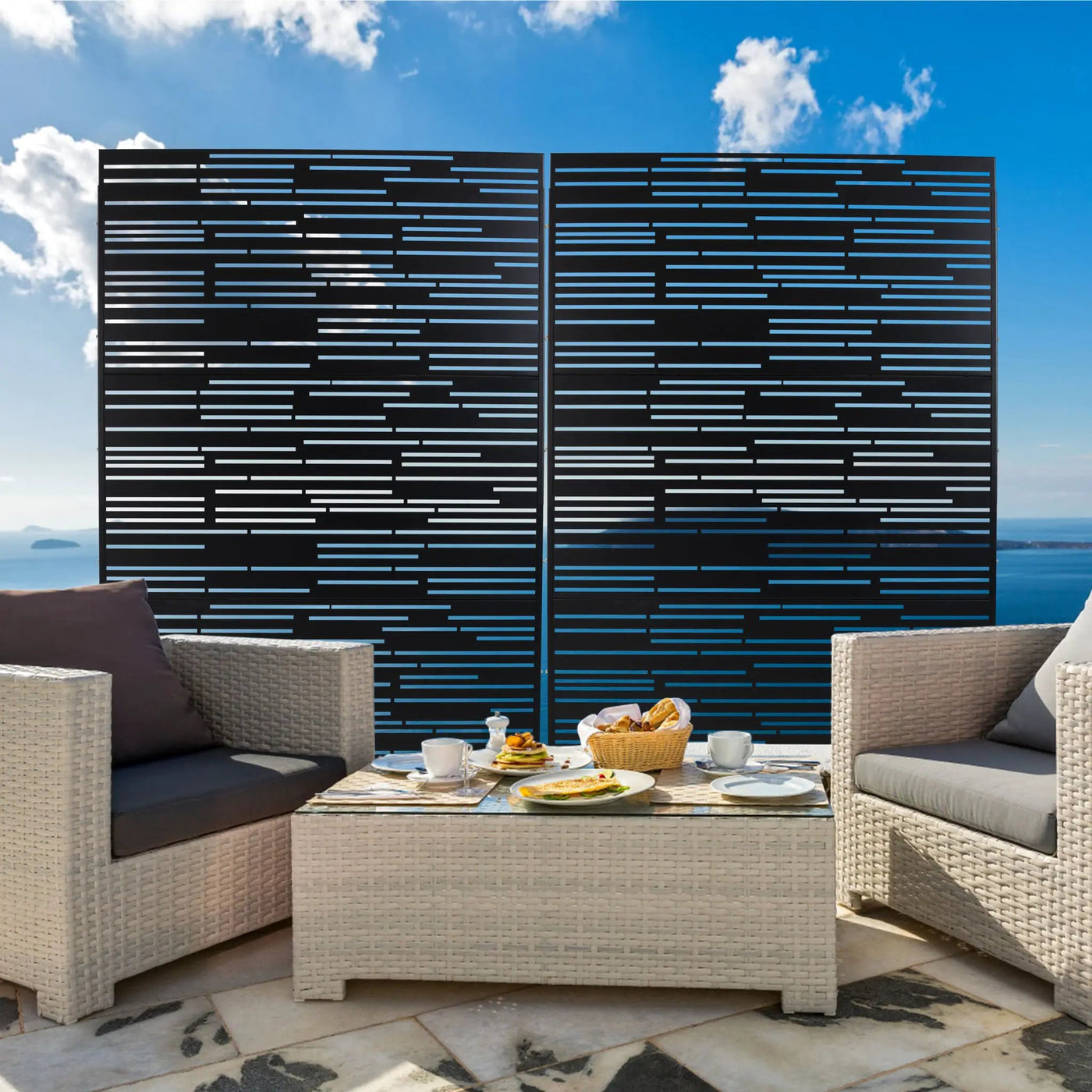 Outdoor & Indoor Freestanding Metal Privacy Screen by Unique Piece Furniture