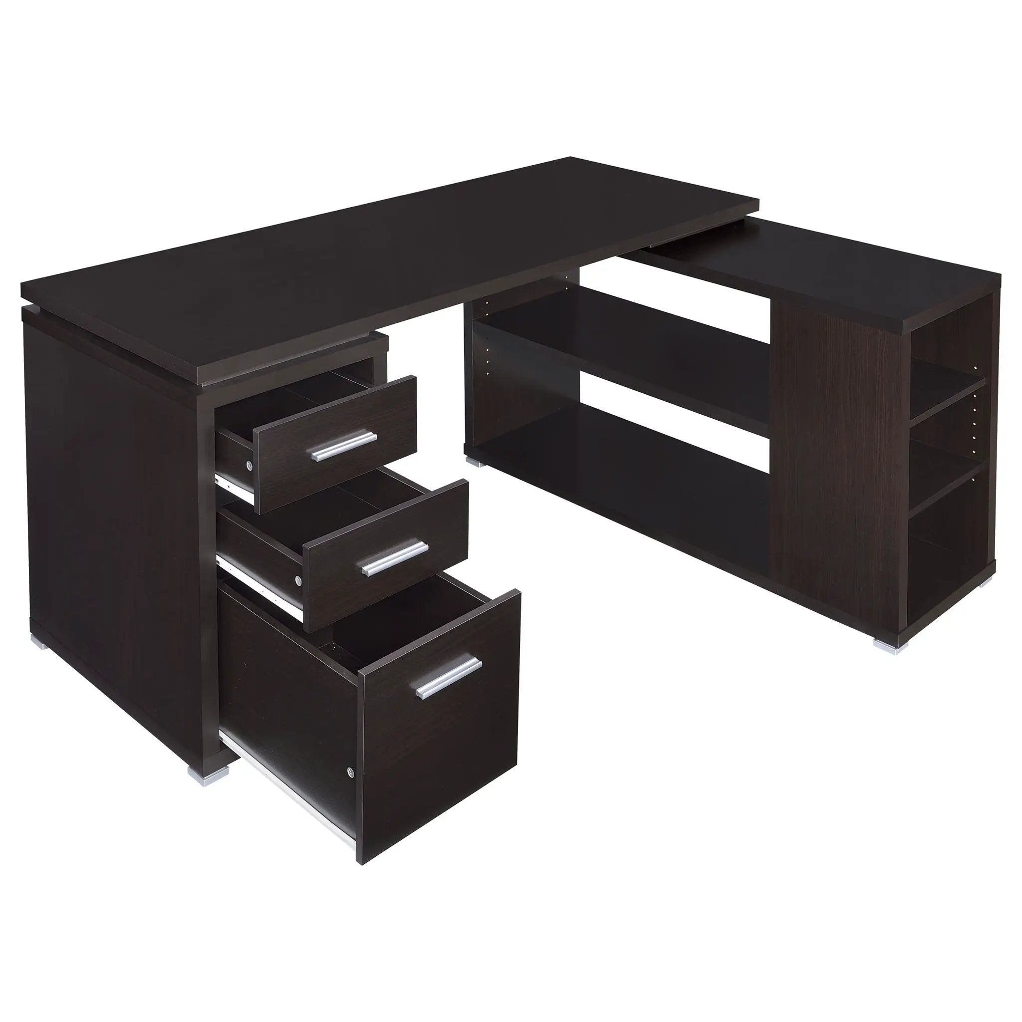 Yvette 60-inch 3-drawer L-Shape Computer Desk Cappuccino by Unique Piece Furniture