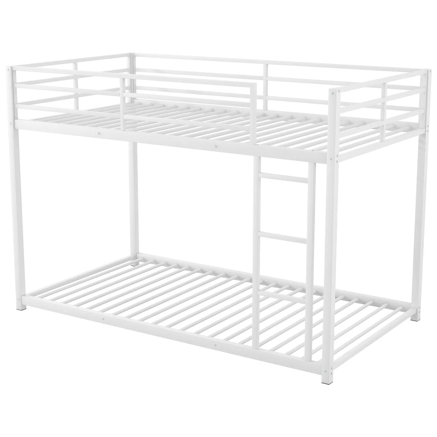 Metal Bunk Bed, Low Bunk Bed With Ladder by HouseOfZazla