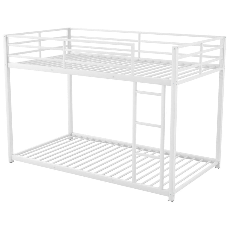 Metal Bunk Bed, Low Bunk Bed With Ladder by HouseOfZazla