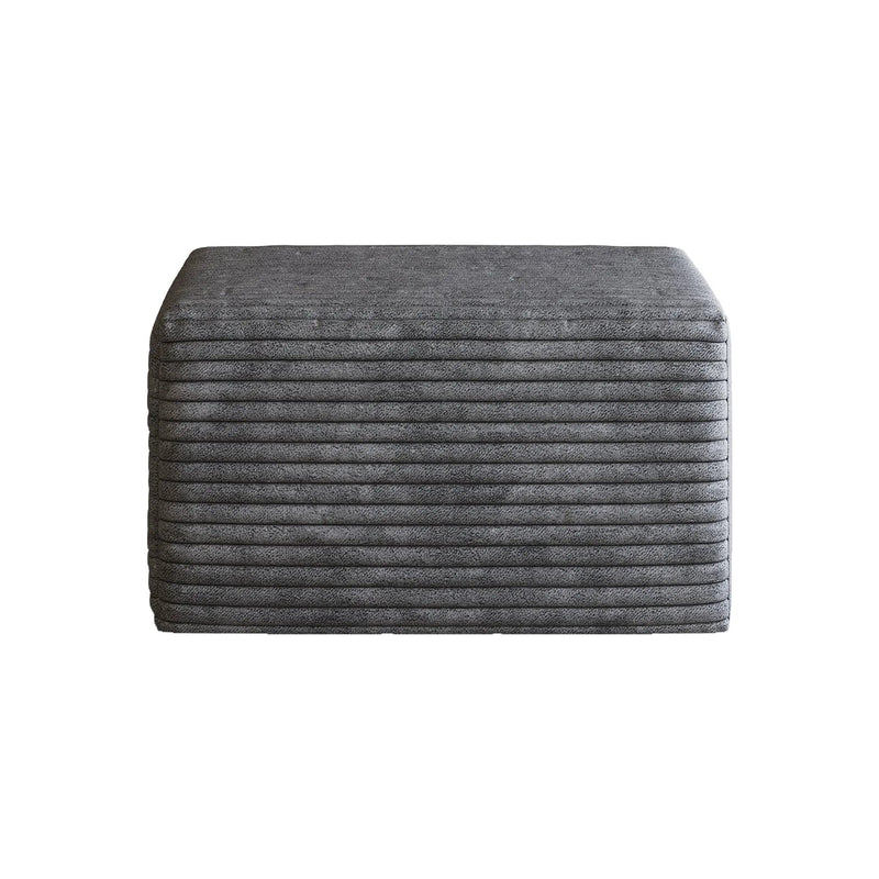 Sofa Ottoman - No Assembly Required - Dark Grey Plush Corduroy Fabric by HouseOfZazla