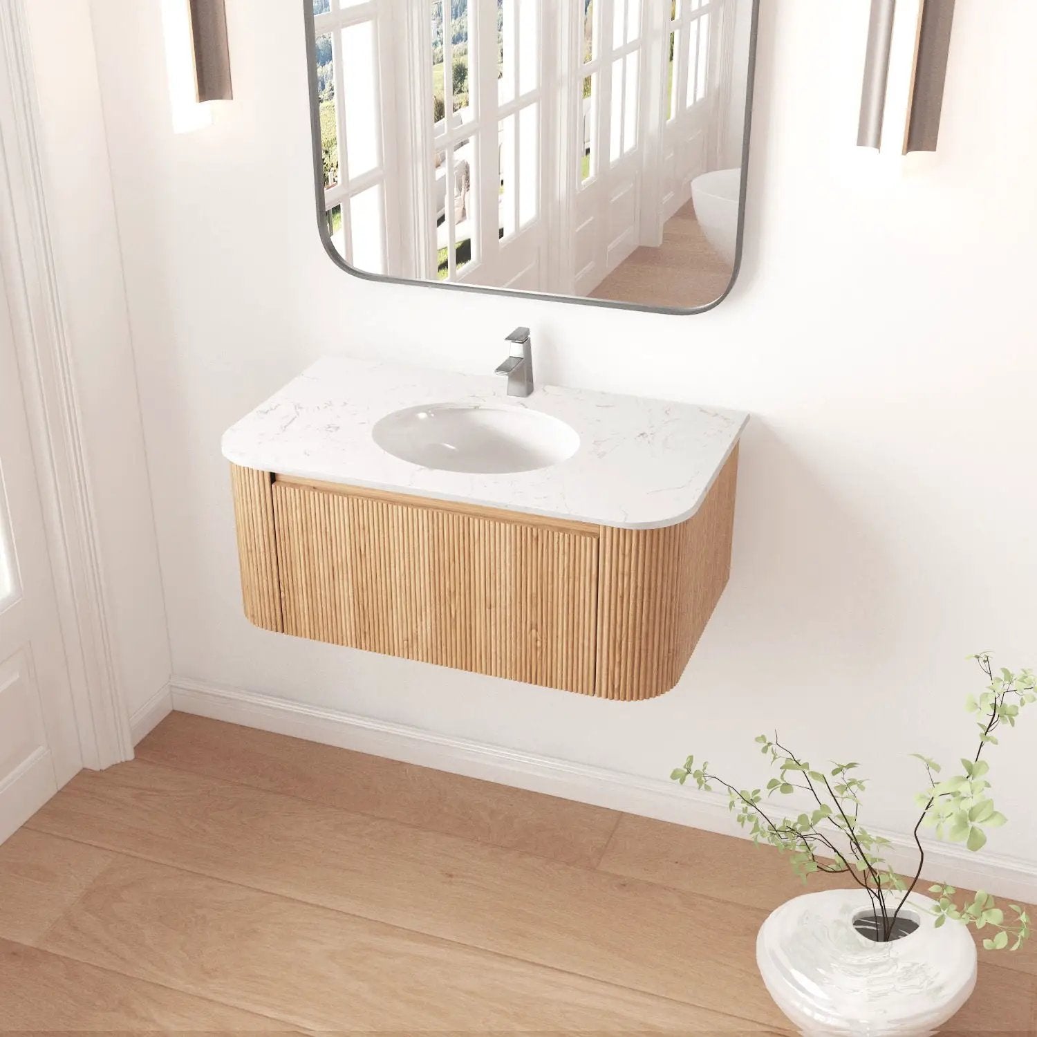Wall Mounted Bathroom Vanity With Sink by Unique Piece Furniture