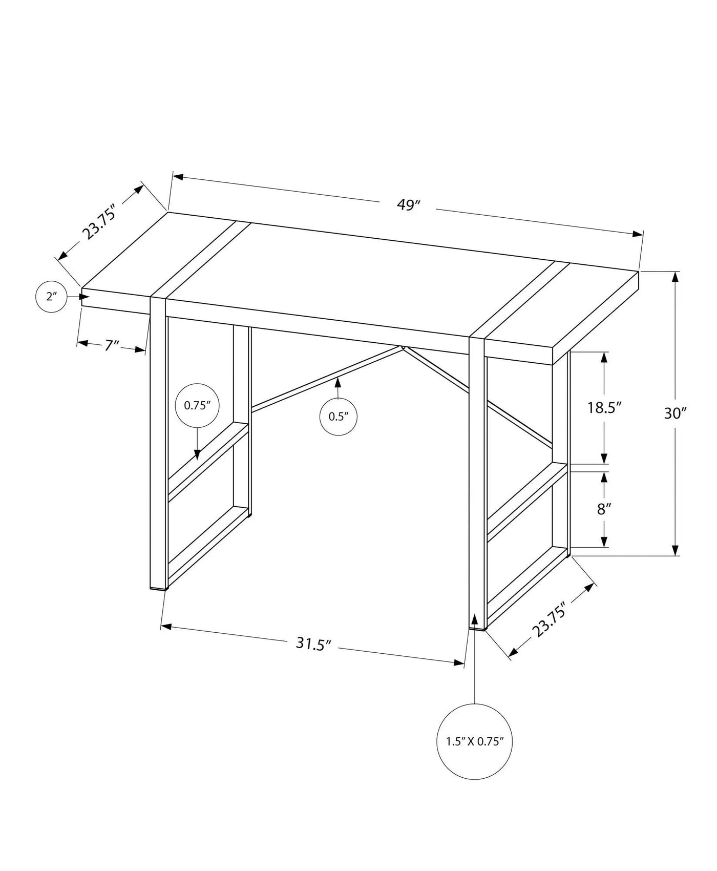 Industrial Design Computer Desk For Home Office, Laptop by HouseOfZazla