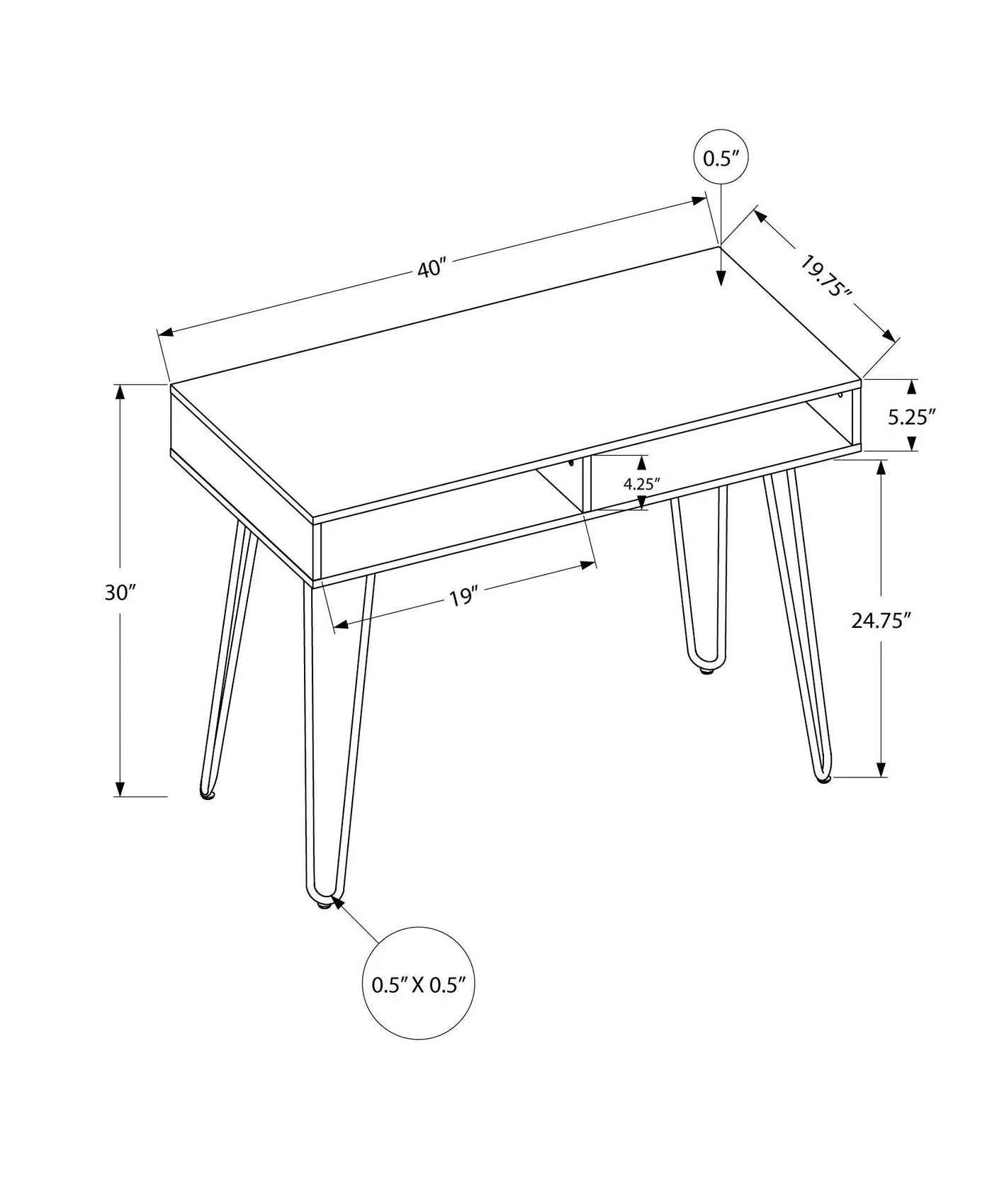 Contemporary Computer Desk with Storage Drawers by HouseOfZazla