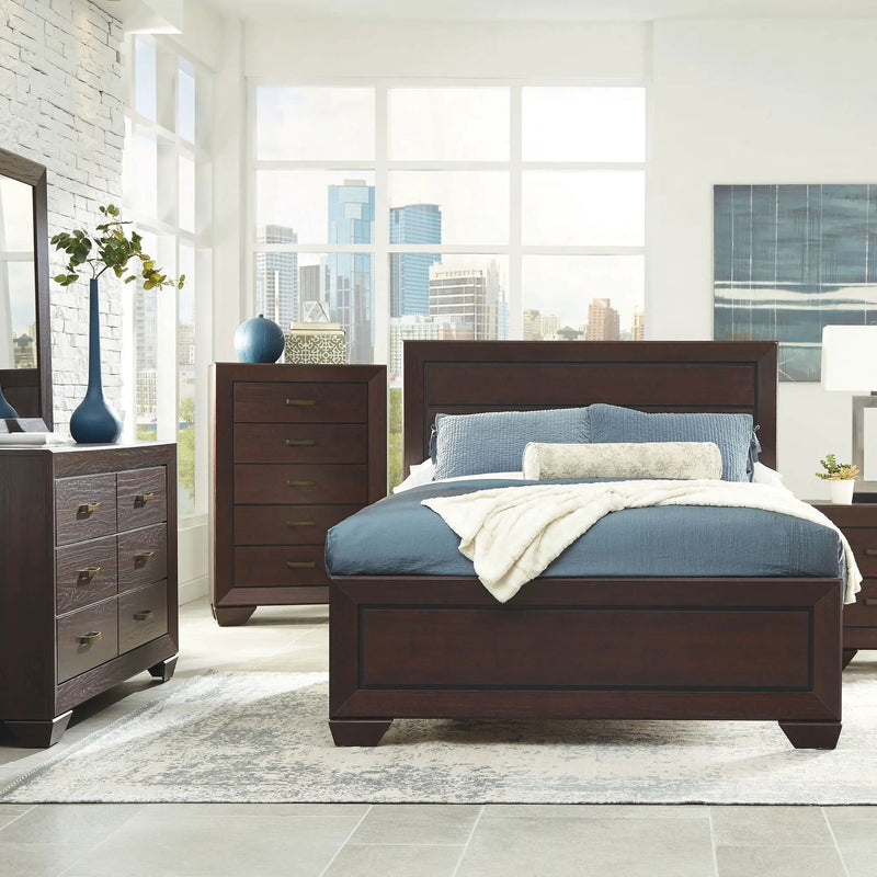 Harrison - Queen Panel Bed - Dark Brown by HouseOfZazla