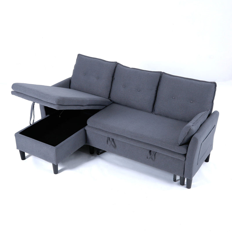 L-Shaped Reversible Chaise Sectional Sofa With Storage by HouseOfZazla