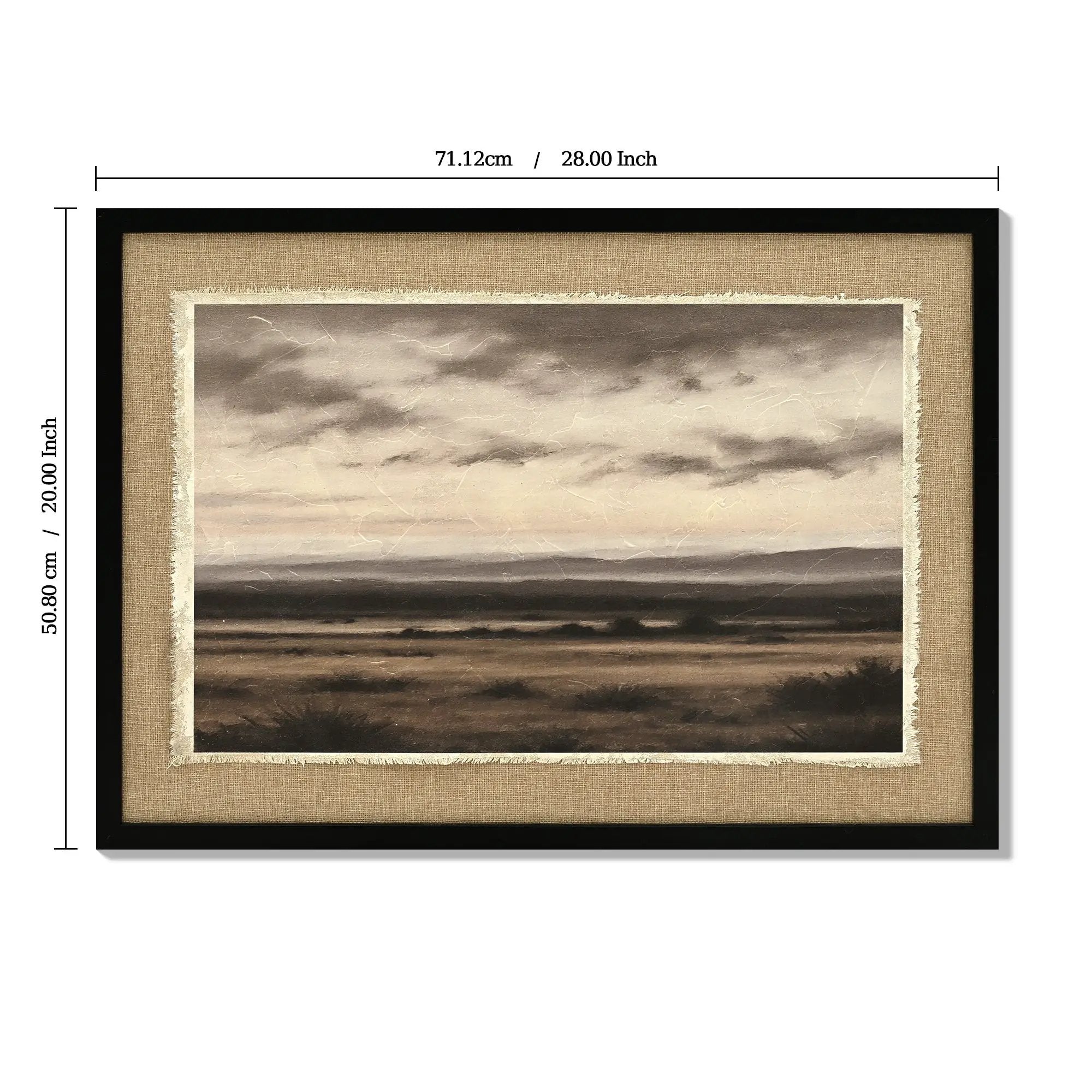 Vintage Landscape Large Framed Wall Art, 20x28 Inch Canvas Print by HouseOfZazla