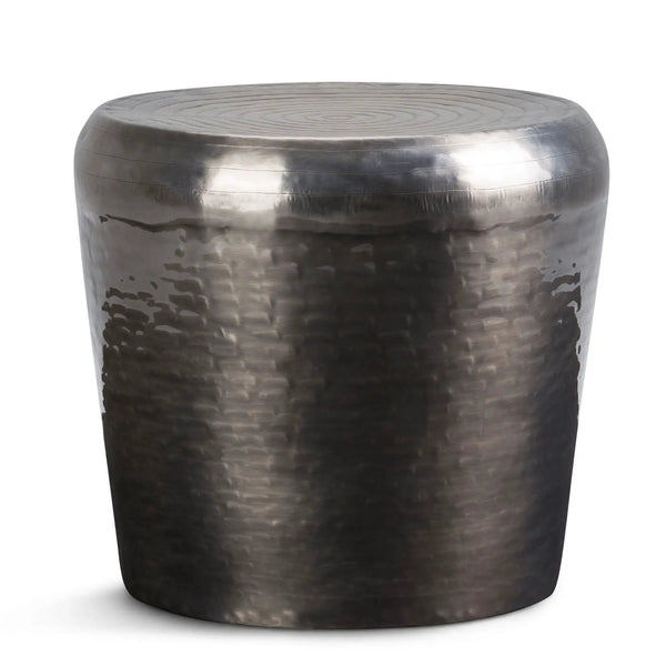 Troy - Metal Accent Table - Antique Silver