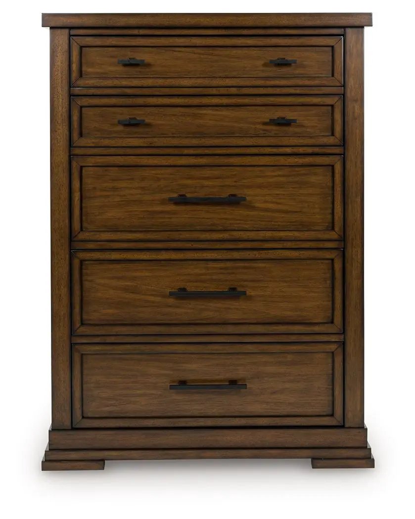 Taffenbrook - Five Drawer Chest - Medium Brown by Unique Piece Furniture
