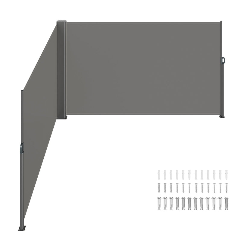 Retractable Side Awning 71" x 236" Full Aluminum Rust-Proof Patio Screen by HouseOfZazla