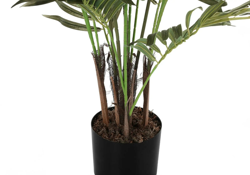 47" Tall, Artificial Plant, Areca Palm Tree, Indoor, Faux, Fake, Floor, Greenery, Potted, Real Touch, Decorative - Green / Black by Unique Piece Furniture