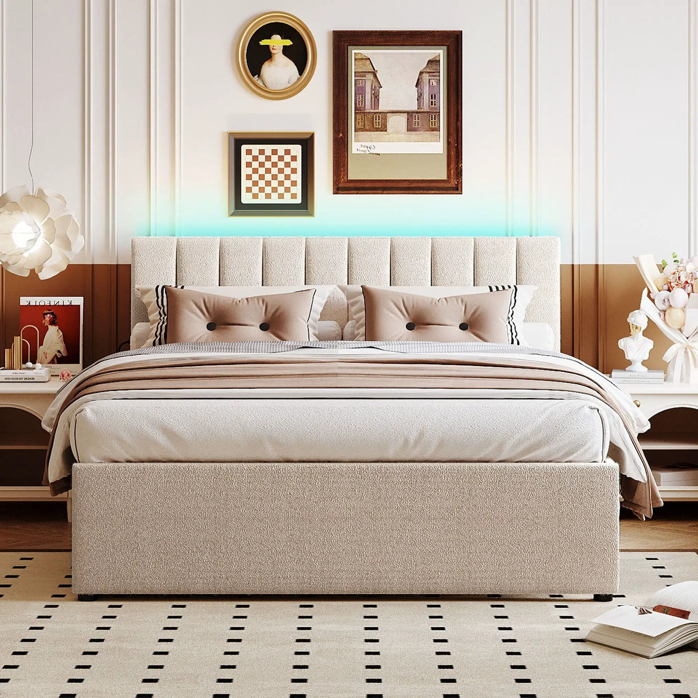 Upholstered Platform Bed With Trundle by HouseOfZazla