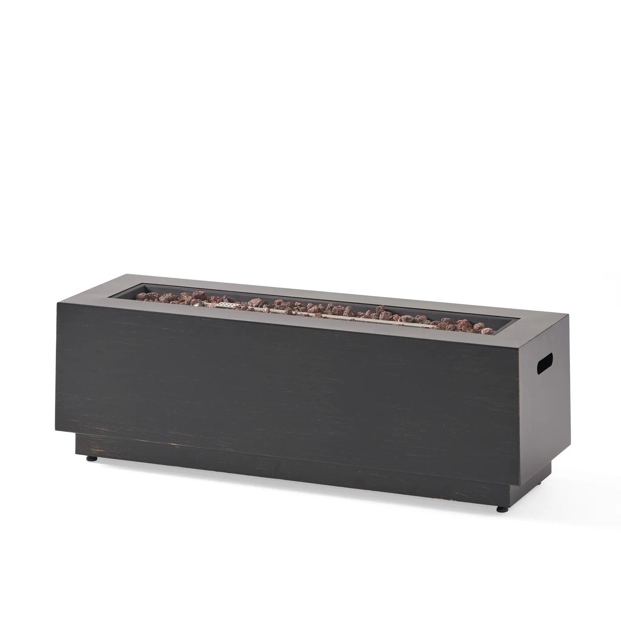 Modern Dark Grey 40' Outdoor Iron Propane Fire Pit by HouseOfZazla