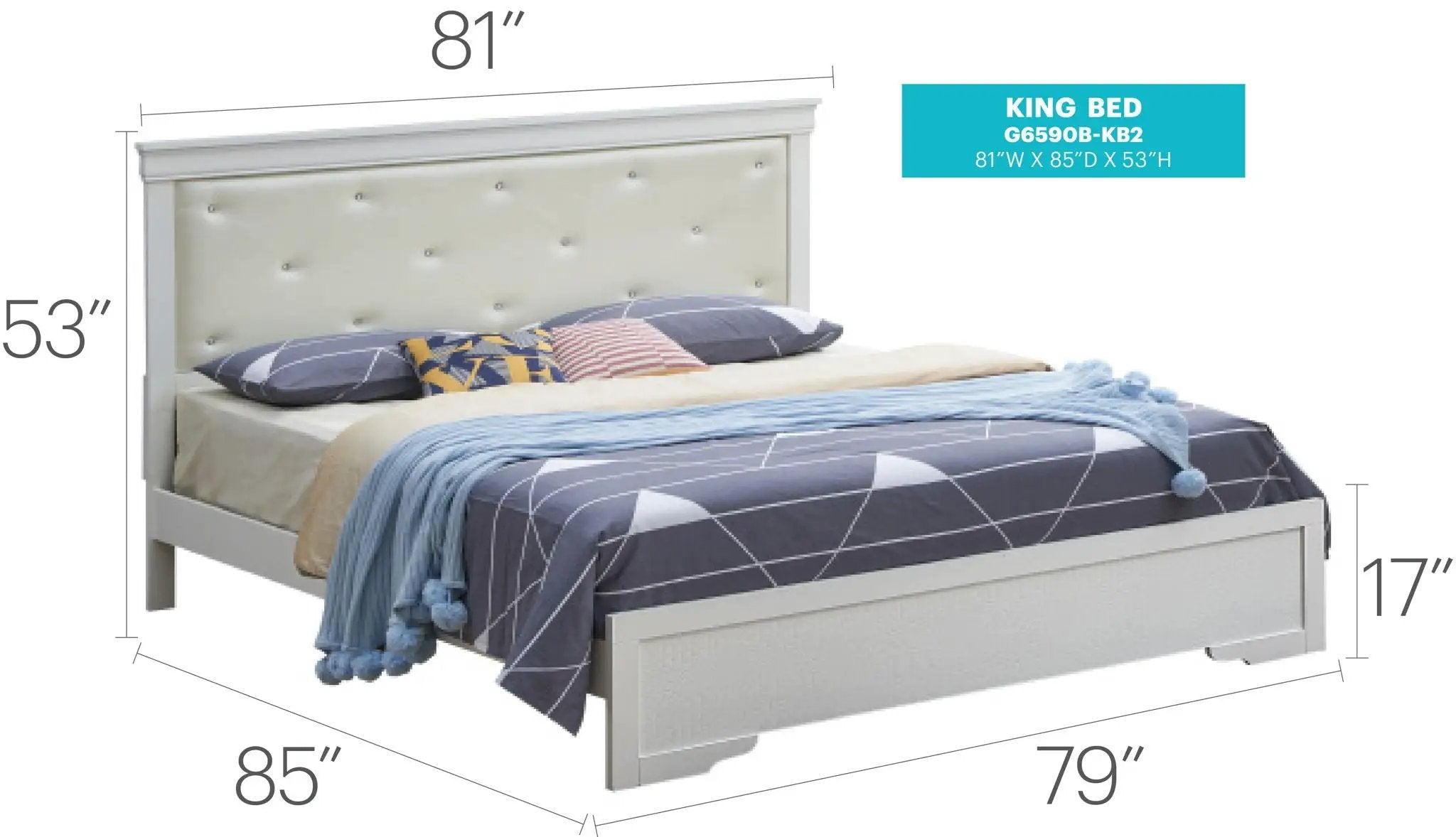 Chic Elegantly Designed Transitional Bed by HouseOfZazla