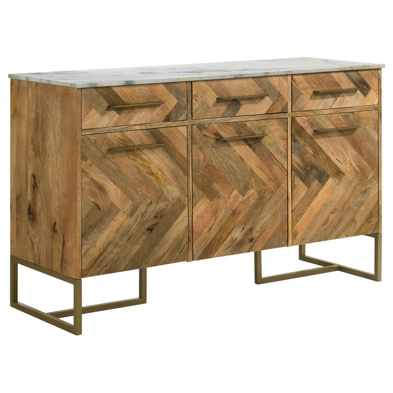 Paloma - 3 Door Herringbone Accent Cabinet - Natural