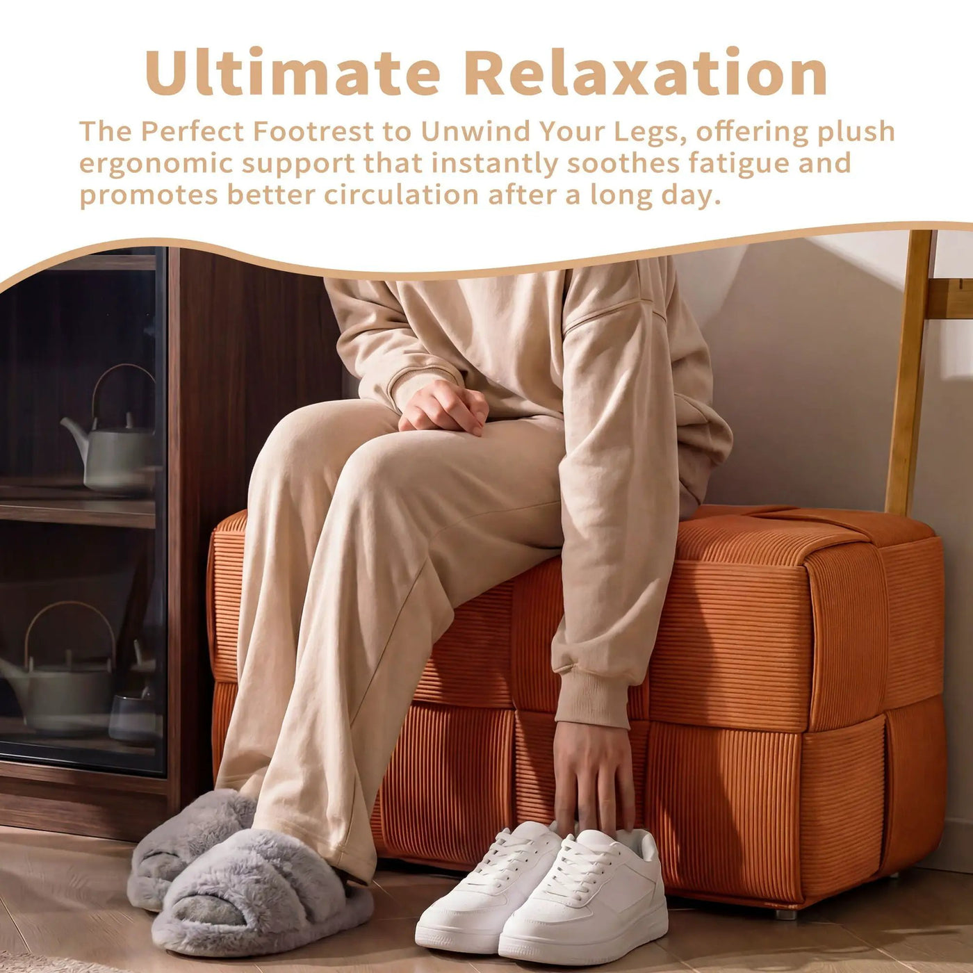 Modern Ottoman Foot Rest With Woven Design by HouseOfZazla