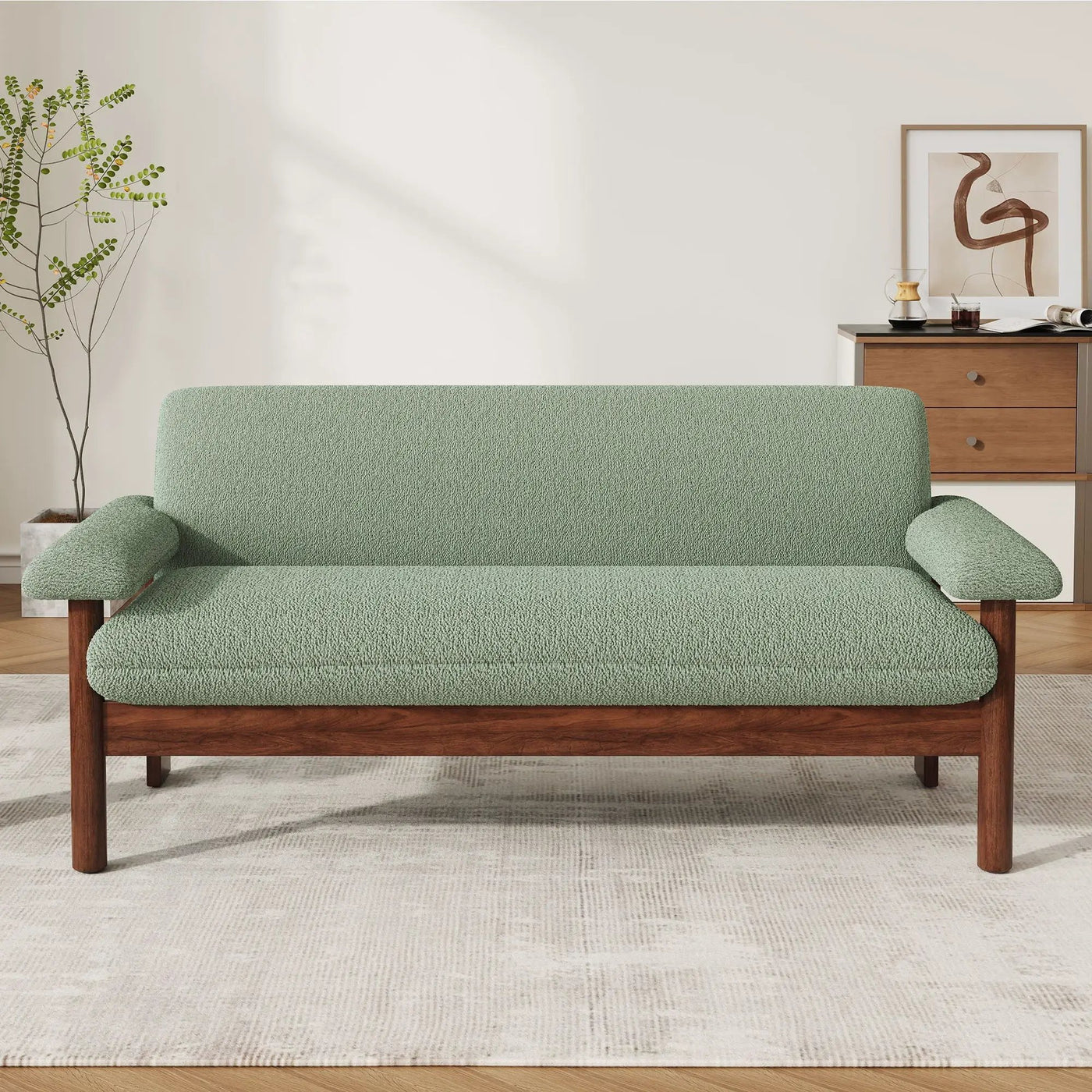 Loveseat Sofa 2 Seater Couch with Armrest Pillows by HouseOfZazla