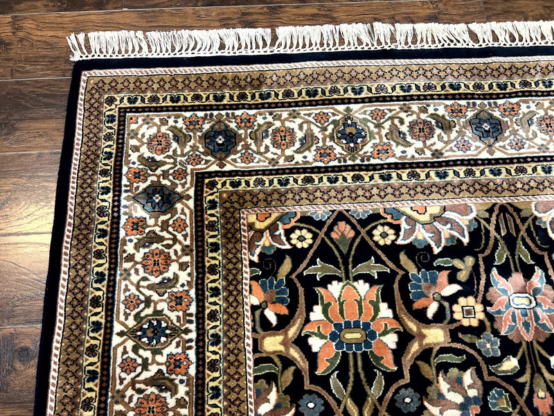 Indo Persian Bidjar Rug 6x10, Vintage Handmade Wool Carpet, Allover Pattern by Jewel Rugs