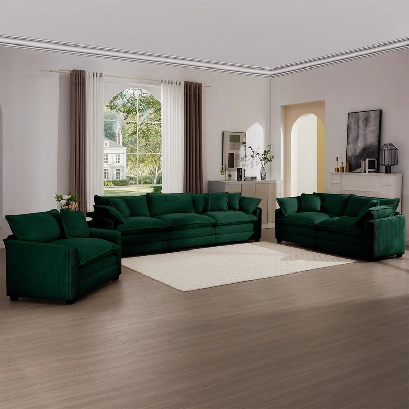 Elegant Oversized Sectional Sofa Set With Deep Seats And Flexible Layout by HouseOfZazla