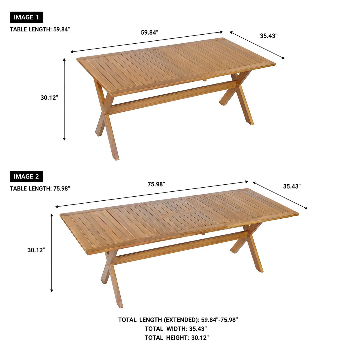 7 Pieces Acacia Wood Outdoor Dining Set with Cushions by HouseOfZazla