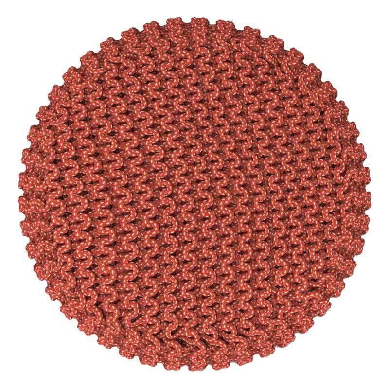 Wynne - Round Knitted Outdoor / Indoor Pouf - Orange by Unique Piece Furniture