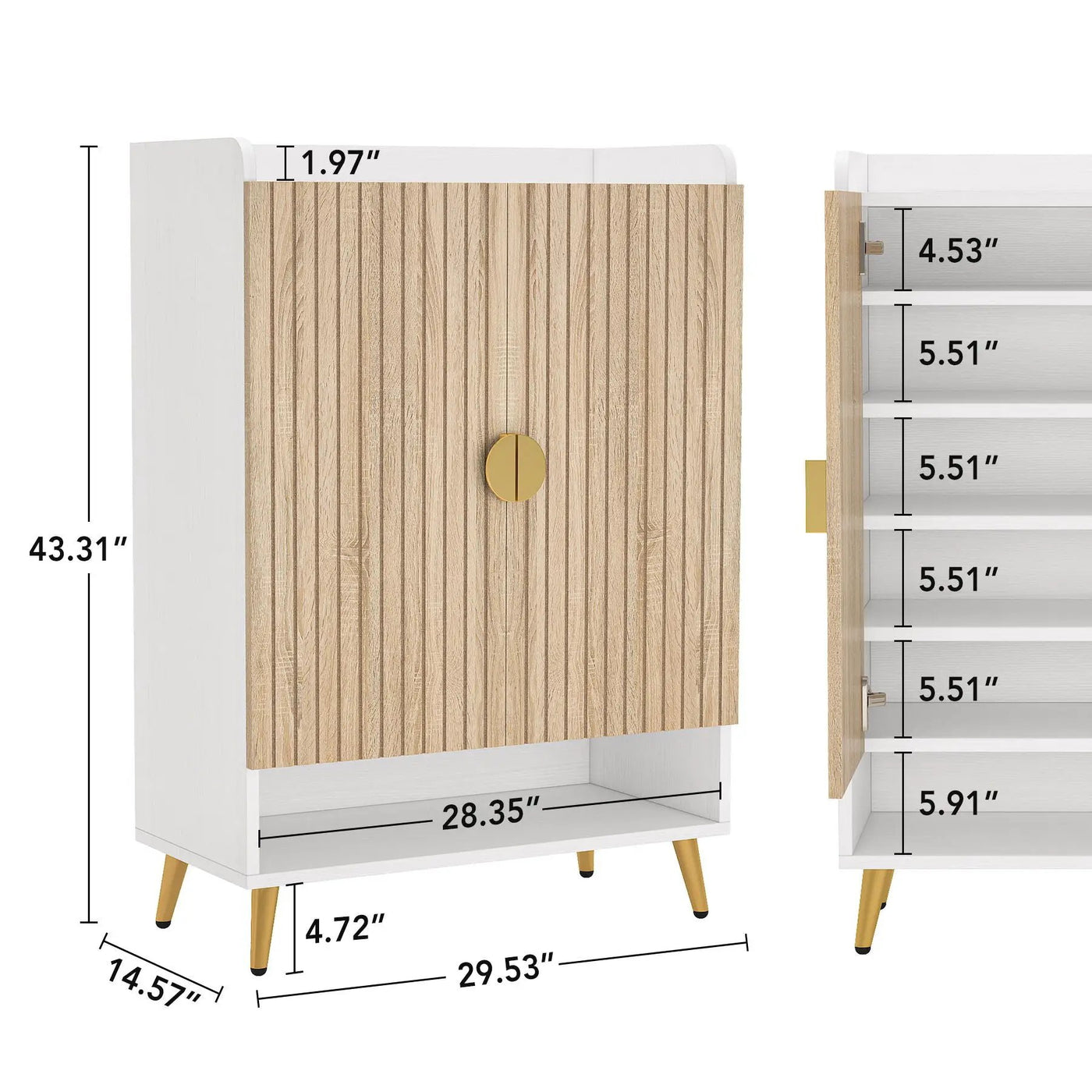 Shoe Cabinet With Doors, 7 Tier Storage Organizer by HouseOfZazla