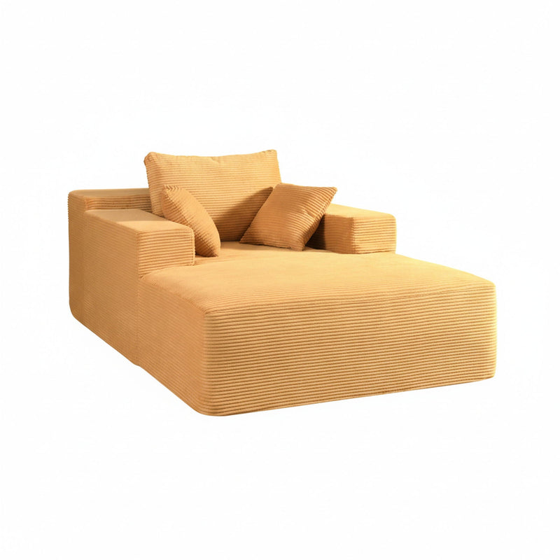 Convertible Chaise Lounge Chair With Wide Armrest & Throw Pillows by HouseOfZazla