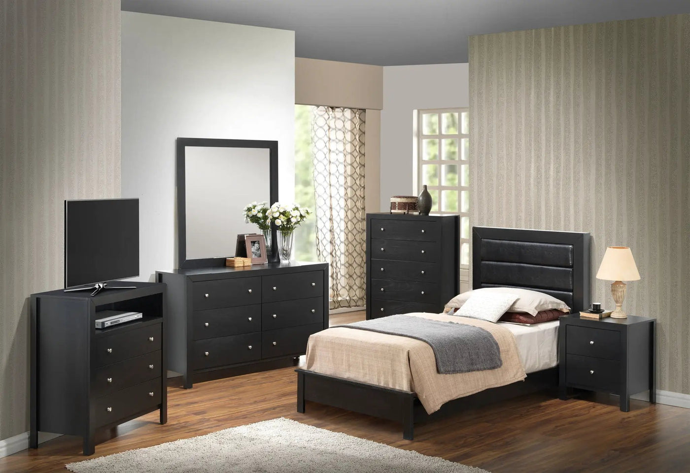 Transitional Modern Design Bed by HouseOfZazla