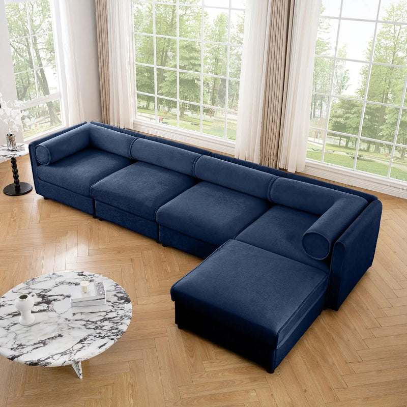 Contemporary Elegant Sofa With Storage And Ottoman by Unique Piece Furniture